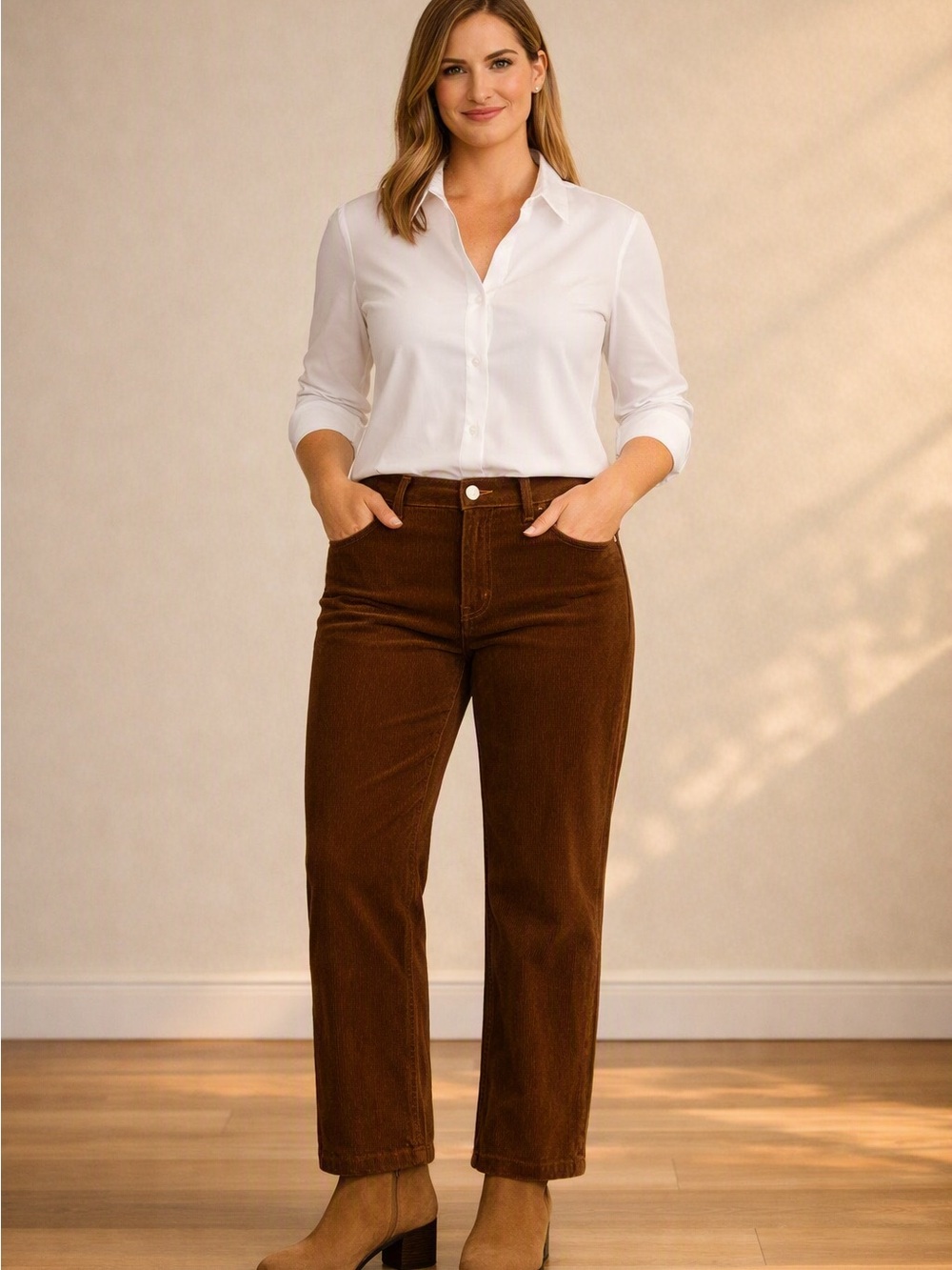 Banana Republic Straight‑Leg Corduroy Pants — Size 16